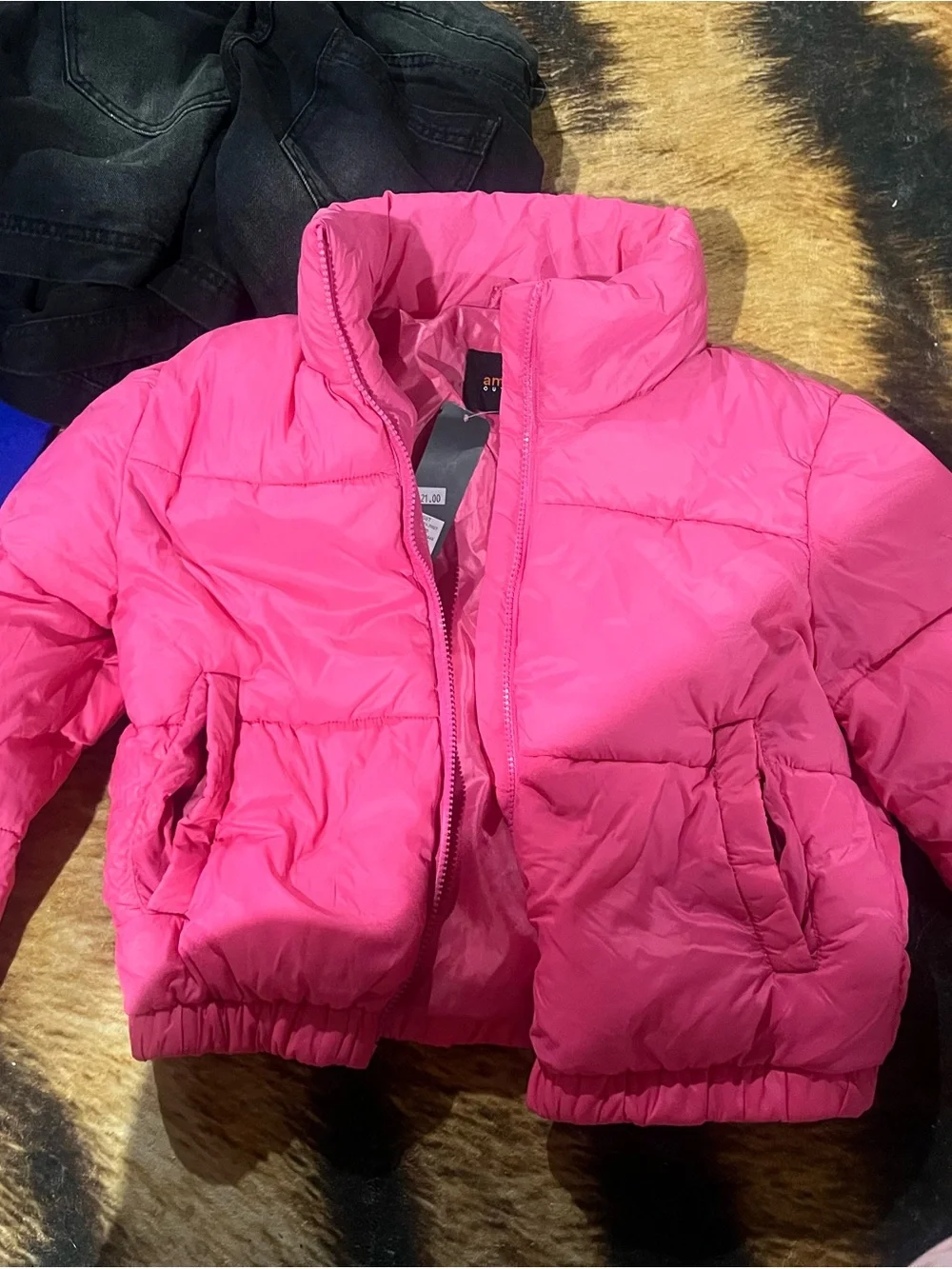 Ambiance Bright Pink Puffer Jacket for Kids